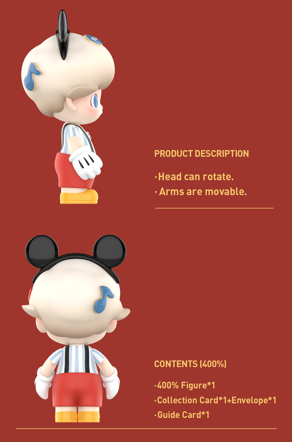 POP MART MEGA JUST DIMOO 400% Mickey Mouse | Lazada