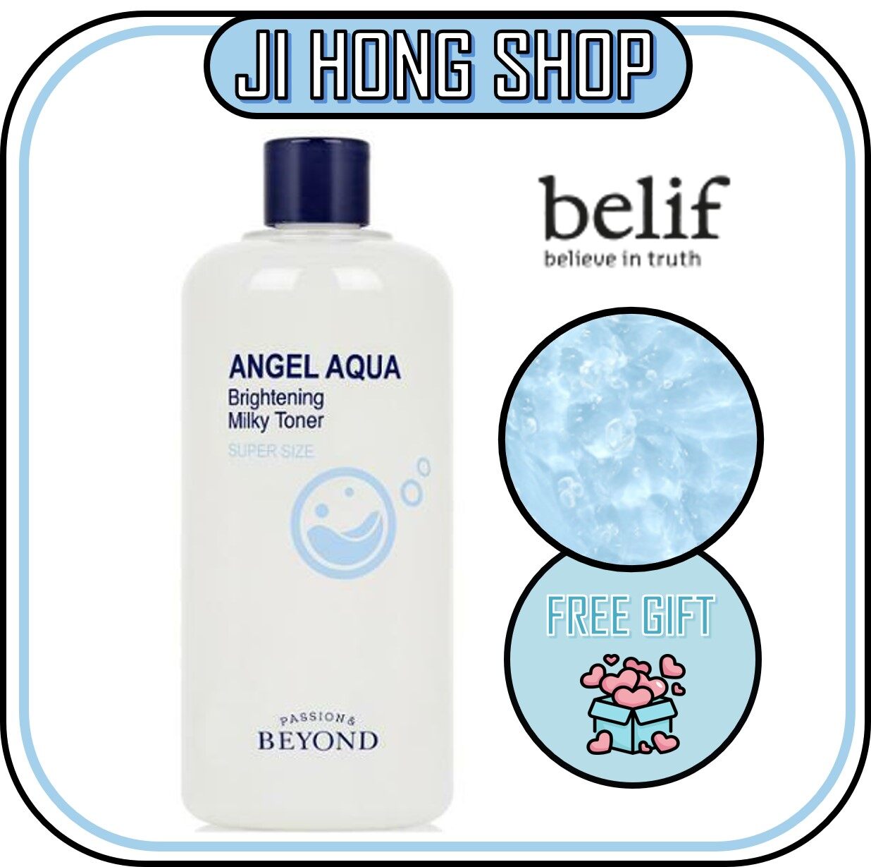 Nước Hoa Hồng Angel Aqua Brightening Milky Big 500Ml