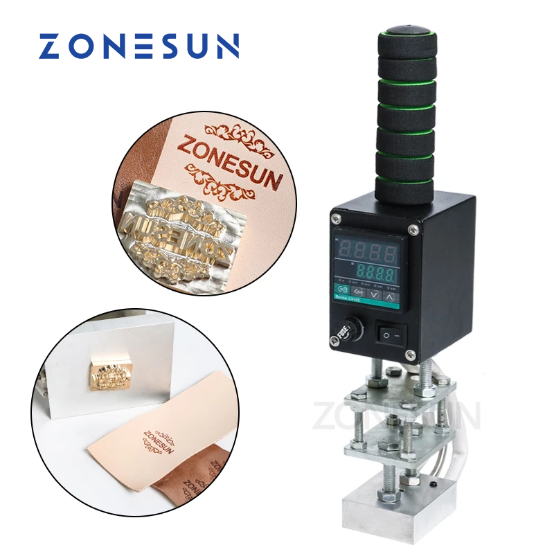 ZONESUN 500W Handheld Leather Wood Paper Embossing Tool Hot Foil Stamping Machine Tool Manual Logo Embosser Branding Iron Pres ราคา 3,838 บาท*ส่งฟรี