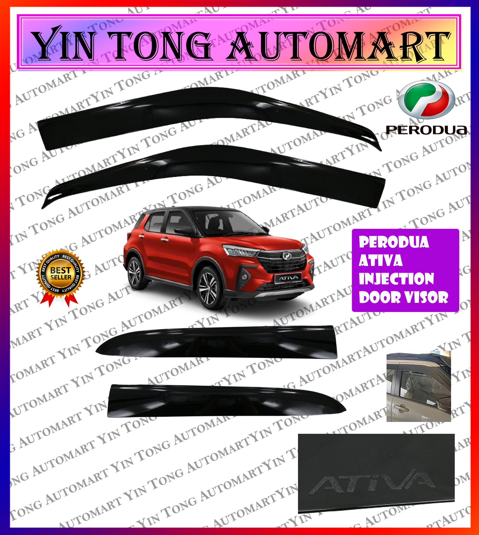 Perodua Ativa 4 Injection Door Visor Window 4pcs Nazuka Lazada