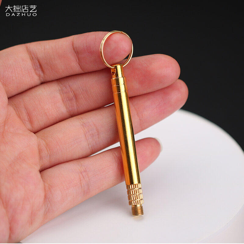 Kim Loại Đồng Nguyên Chất Ốc Vít Nhất Thể Sáng Tạo Tăm Xỉa Răng Xách Tay Móc Chìa Khóa Móc Treo Đa Chức Năng Dĩa Ăn Trái Cây