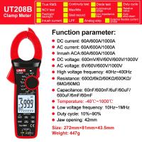 UNI-T True RMS Digital Clamp Meter AC DC Current 1000A 1000V UT207B UT208B LPF 6000 Count Backlight Flashlight UT205E UT206B Multimetro Tester
