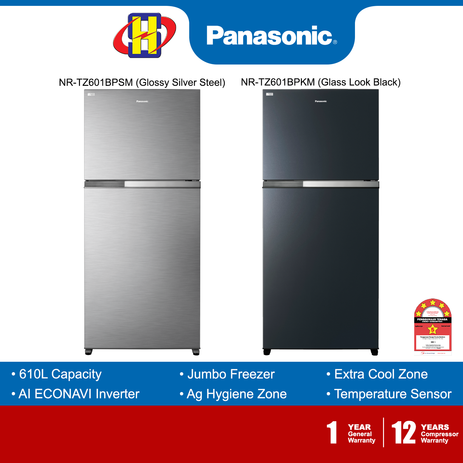 panasonic fridge nr tz601bpkm