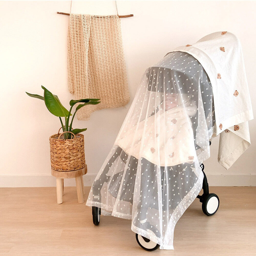 Xe đẩy thông dụng màn chống muỗi xe đẩy em bé Màn chống muỗi thoáng khí Windproof bảo vệ khỏi ánh mặt trời Bìa phụ kiện xe đẩy