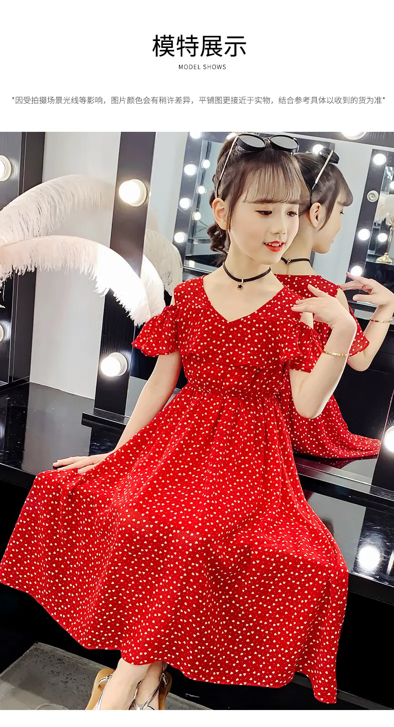 girls red summer dress