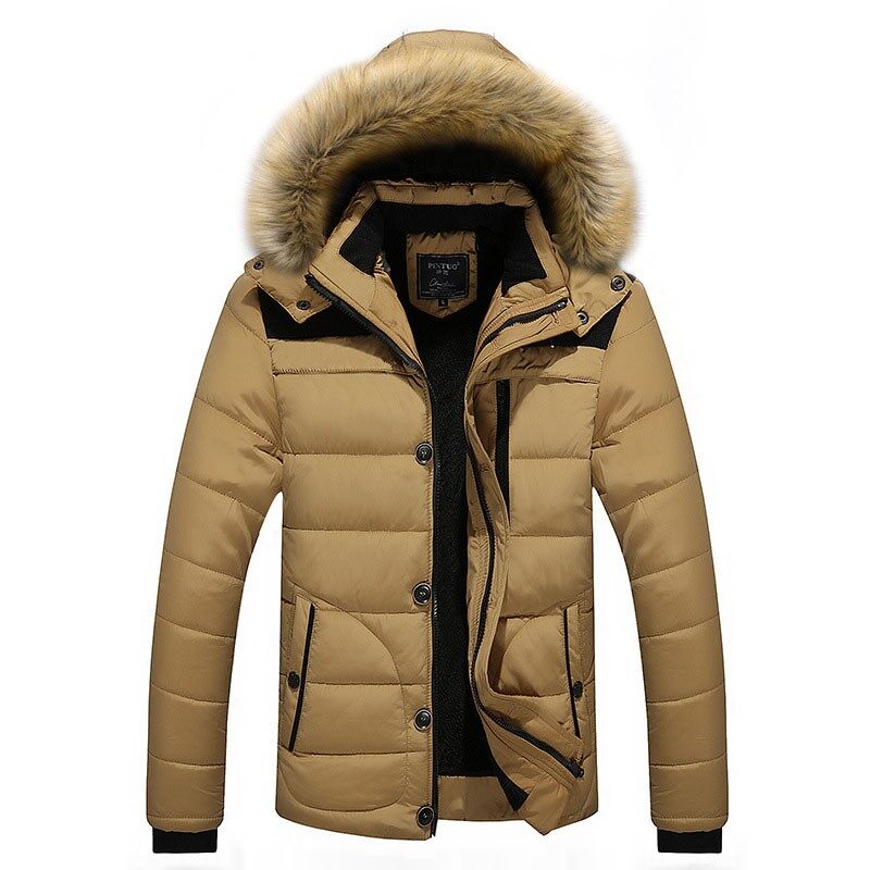 Mens fur hot sale down jacket