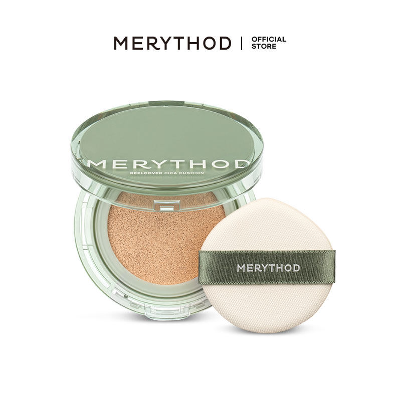 Gambar MERYTHOD Reel Cover Cica Cushion  Hypoallergenic Makeup and Soothing at Once Facial Cushion Foundation Pact