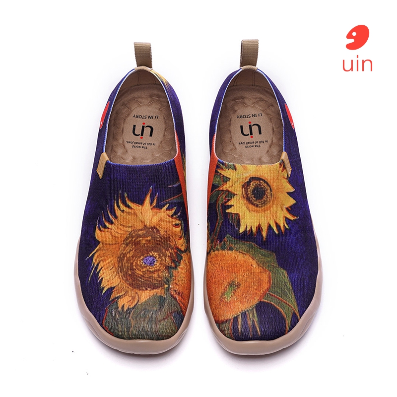 UIN Men's Canvas Fashion Sneaker Comfortble Lightweight Travel Shoes Loafers Slip-on Flat Loafer Sunflower ราคา 3,959 บาท*ส่งฟรี
