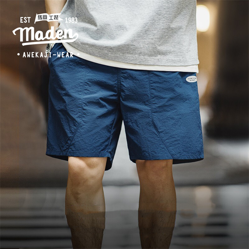Maden Thương Hiệu Làm Việc Phong Cách 2025 nam Mới Mùa Hè Của thanh niên thường nhật Nylon Nhanh Chóng Làm Khô Quần Short xếp li Cho thể thao ngoài trời Mỏng ống suông Capris