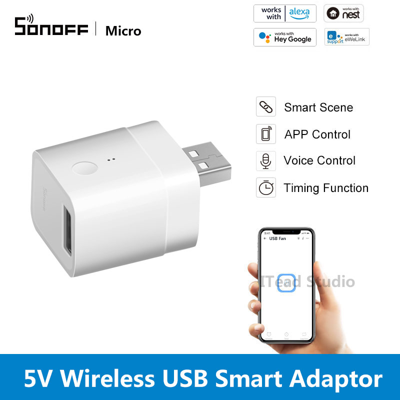 Itead sonoff dc 5v wifi usb bộ chuyển đổi thông minh bộ sạc usb thông minh không dây điều khiển ứng dụng ewelink hẹn giờ thông minh bộ đổi nguồn usb cho dải đèn quạt máy tính để bàn usb