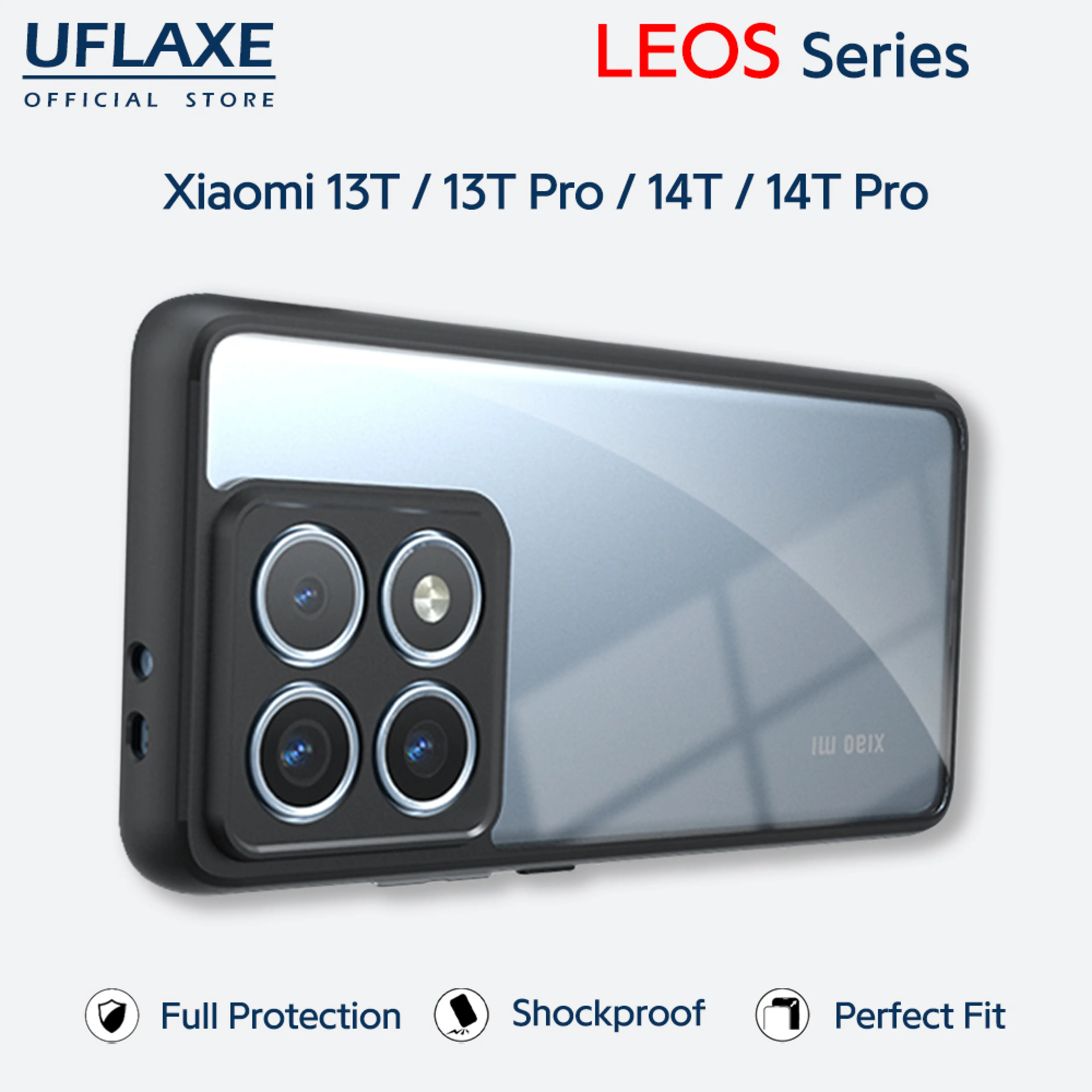 UFLAXE LEOS - For Xiaomi 14T 13T Pro Xiaomi 14T Pro Case - Matte Clear Shockproof Hard Case | Anti-Yellowing Anti-Fingerprint Durable Phone Case
