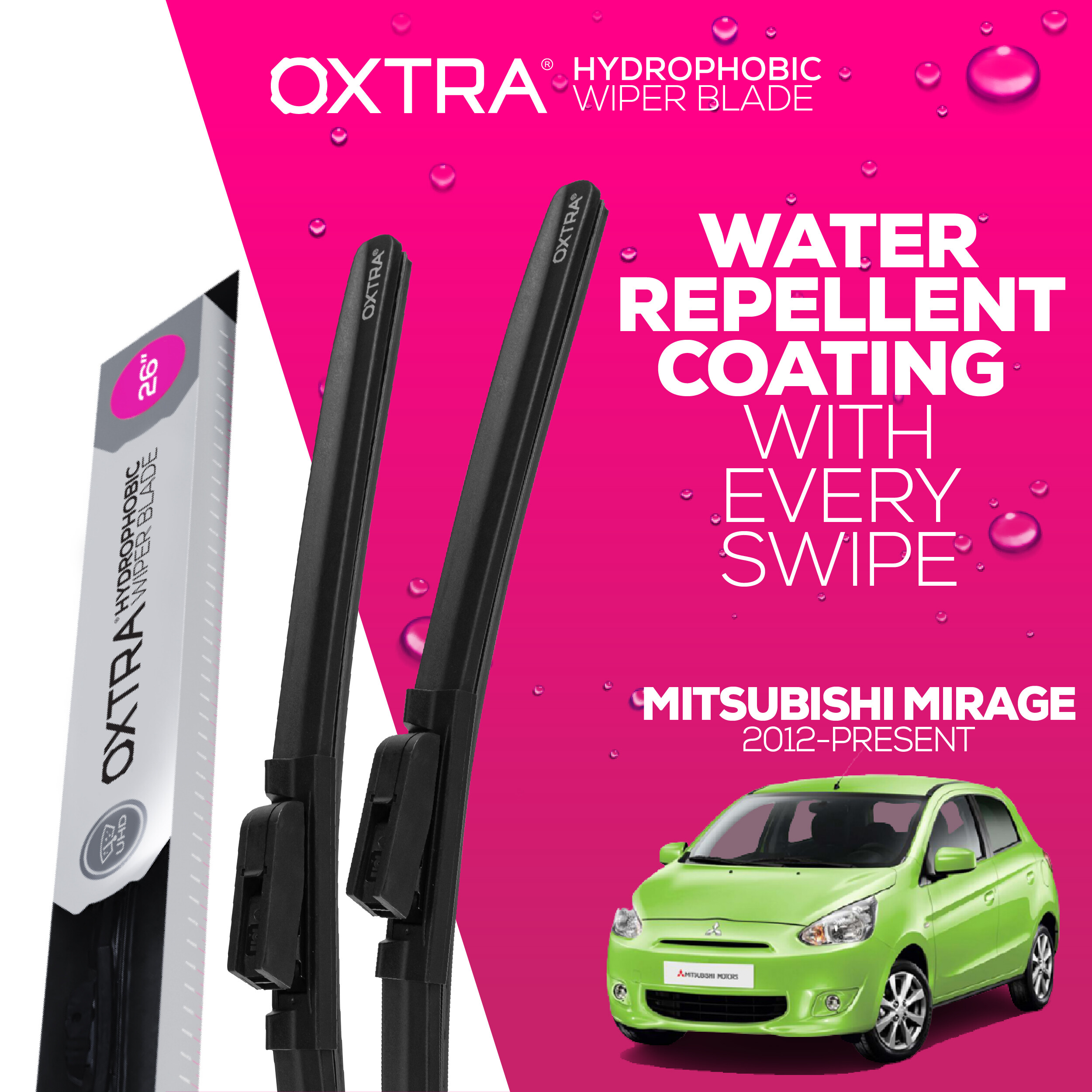 ที่ปัดน้ำฝน Trapo Hydrophobics Mitsubishi Mirage (2012-Present) ราคา 950 บาท*ส่งฟรี