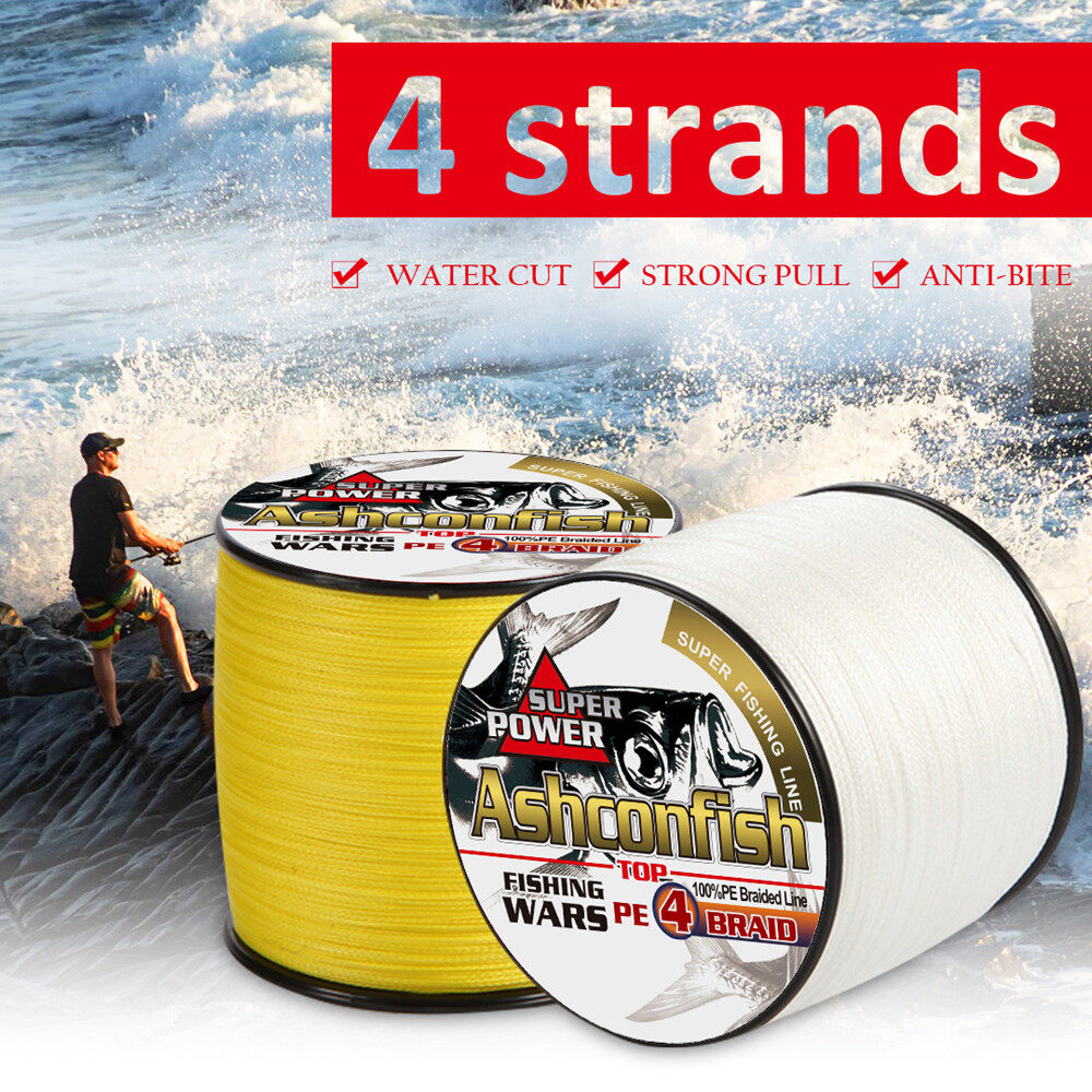  Ashconfish 4 sợi 1000m câu cá bện dòng sợi PE màu trơn dòng X4 dây bện 2-80lb 