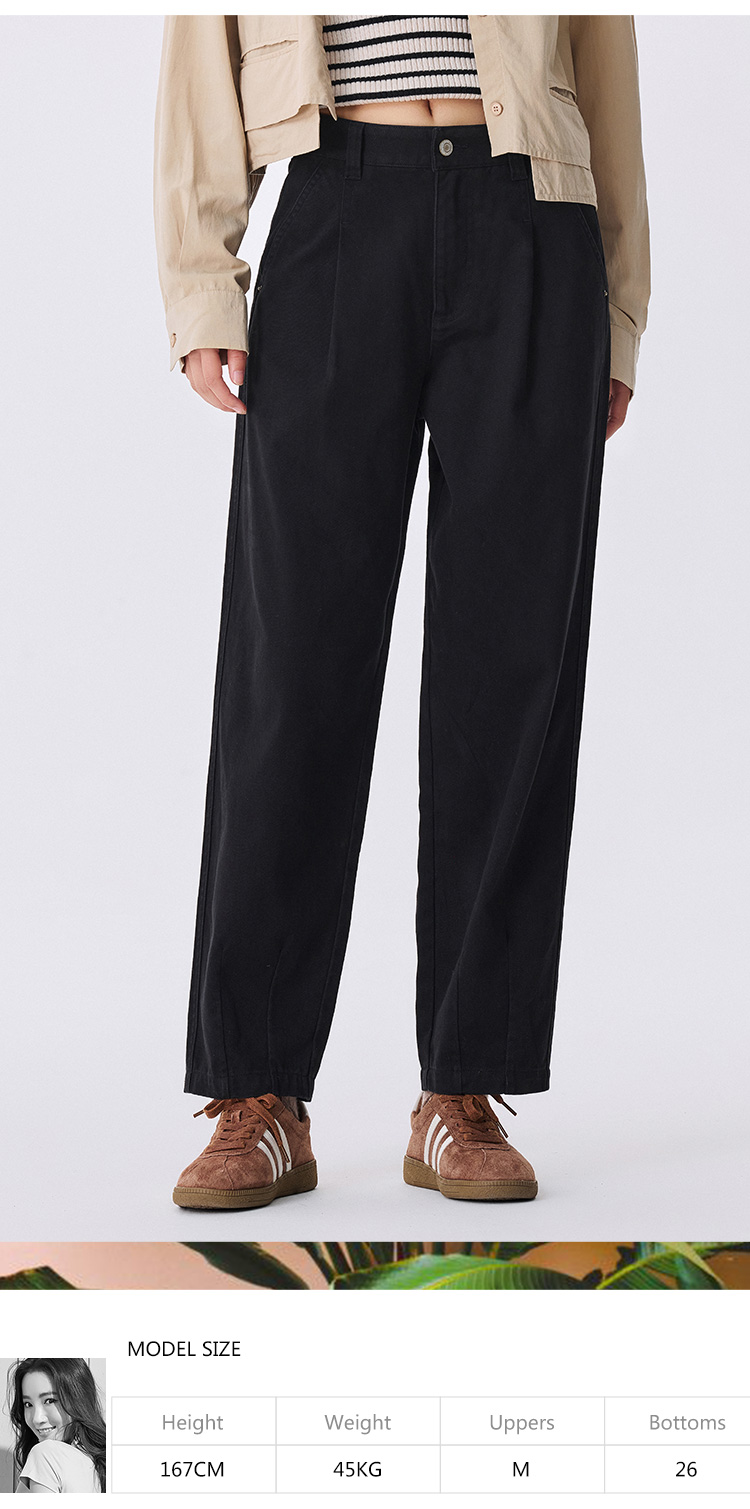 Semir Women's Casual Pants Simple Loose Long Pants 2024 Autumn New Slim Fit High Waist Tapered Pants