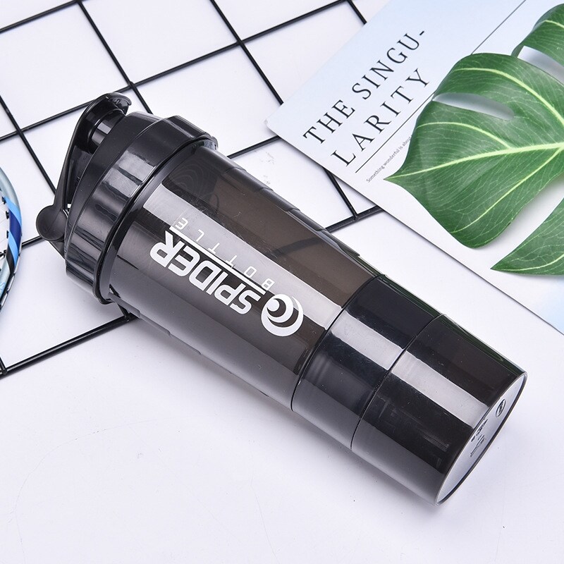 Gambar ?CW? 3 Layers SPIDER BottlePowder Shake Cup Large Capacity Water Bottle Mixing Cup BodyExercise Bottle Drinkware