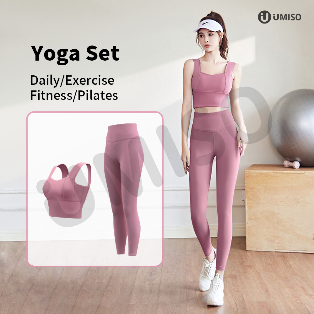 UMISO Shockproof Shaping Sports Bra High Waisted Hip Lifting Yoga Pants Slim Comfortable Fitness Running Sports Yoga Set