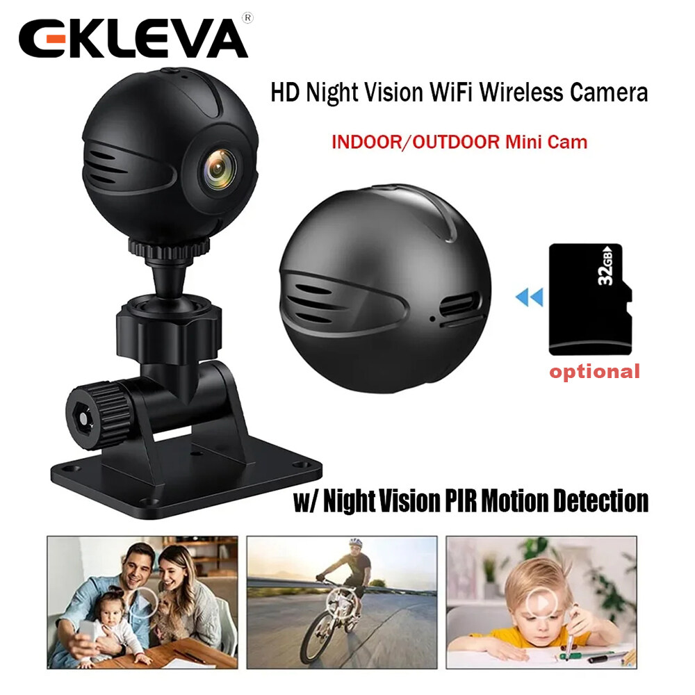 EKLEVA 1080P High-definition Mini Camera WiFi Hotspot Night Vision PIR Motion Detection Outdoor Sports Cam HD Driving Recorder