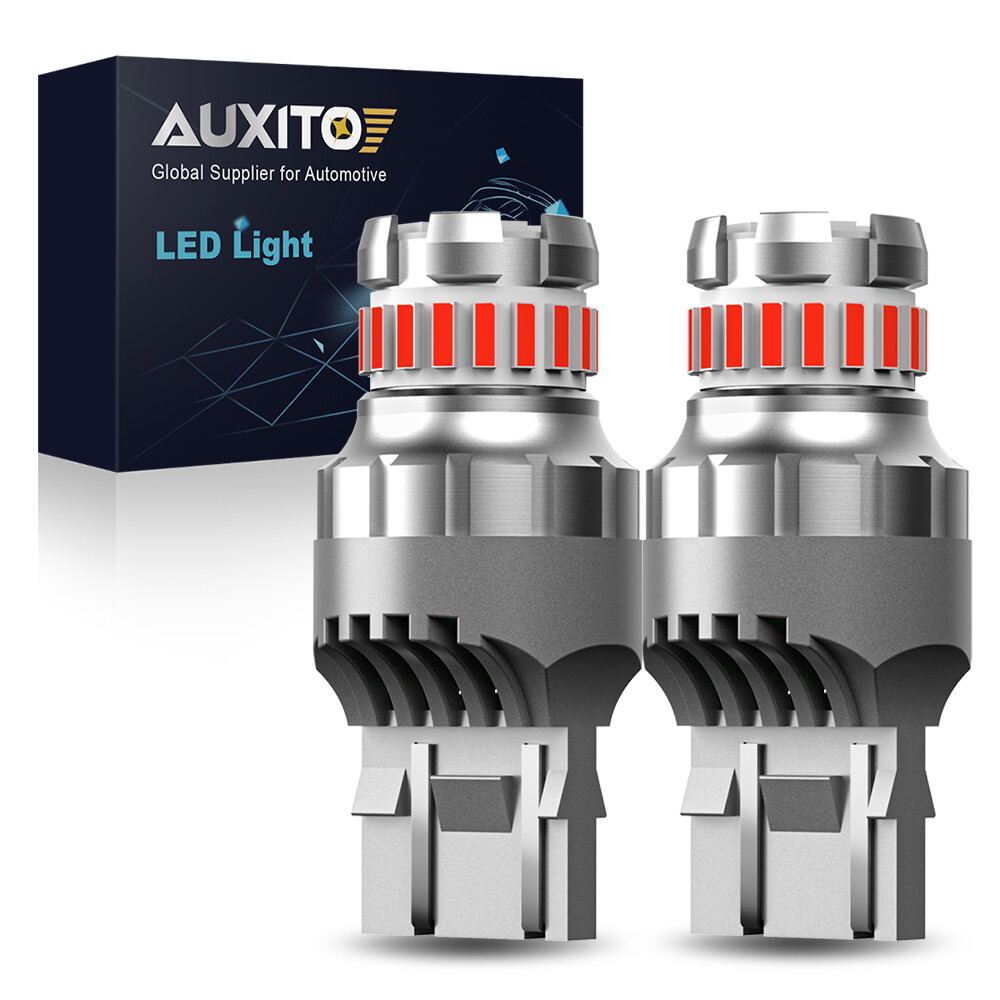 Auxito 2 cái đèn led nhấp nháy đèn led canbus 4 lần đèn flash đuôi phanh xe hơi đèn đèn dừng tín hiệu đèn led đèn xếp màu đỏ t20 7443 w21/5w