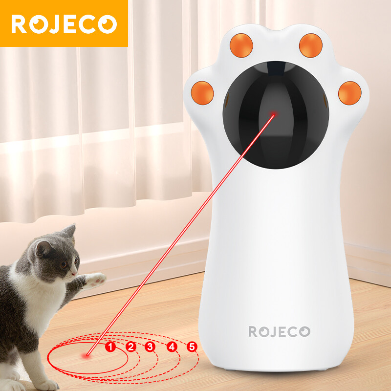 Rojeco móng vuốt mèo tự động mèo đồ chơi Laser đồ chơi tương tác cho mèo có thể sạc qua USB tự động Laser mèo đồ chơi