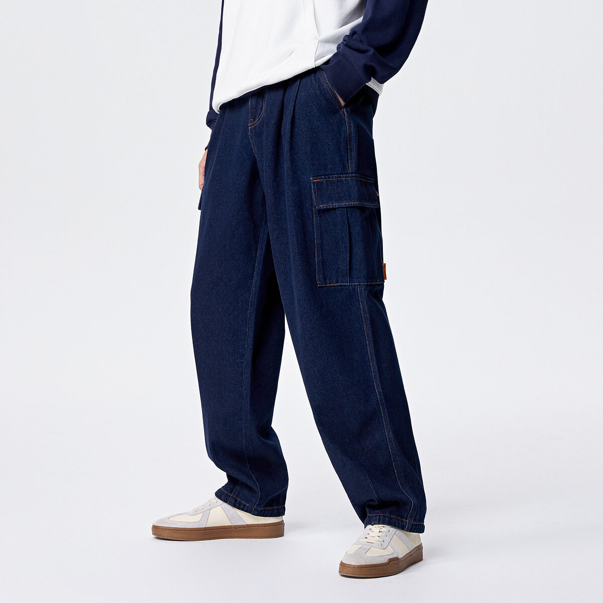 Semir jeans người đàn ông 2024 mùa thu mới Retro quần thời trang bảo hộ lao động phong cách quần dáng đứng dáng rộng Quần Jean rách gấu gối baggy dáng đứng ống suông rộng đen trắng nam nam Ulzzang ELMEN 2022