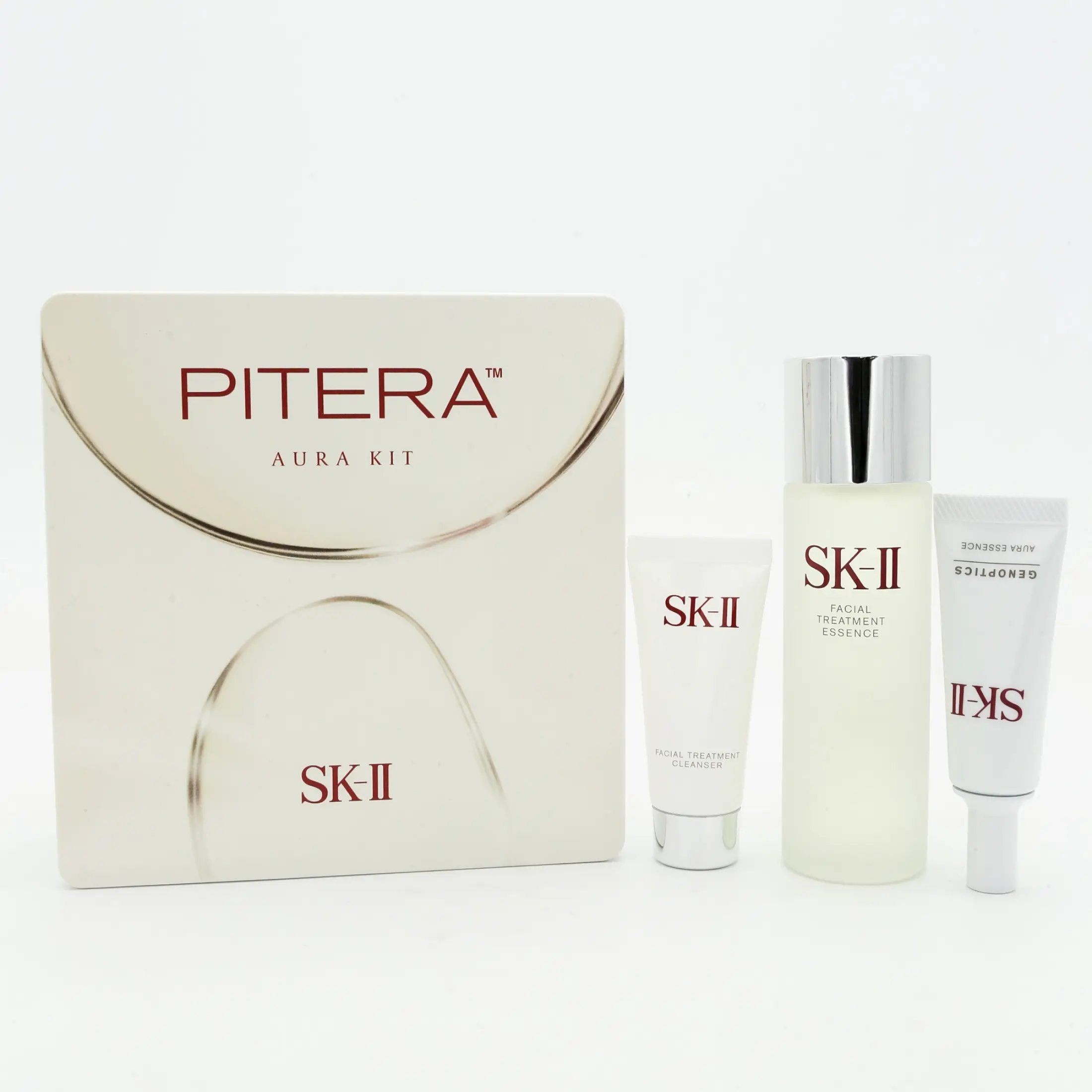 Sk Ii Pitera Aura Kit 3pcs Set Facial Treatment Essence 75ml Cleanser 20g Genoptics Aura Essence 10ml Lazada Singapore