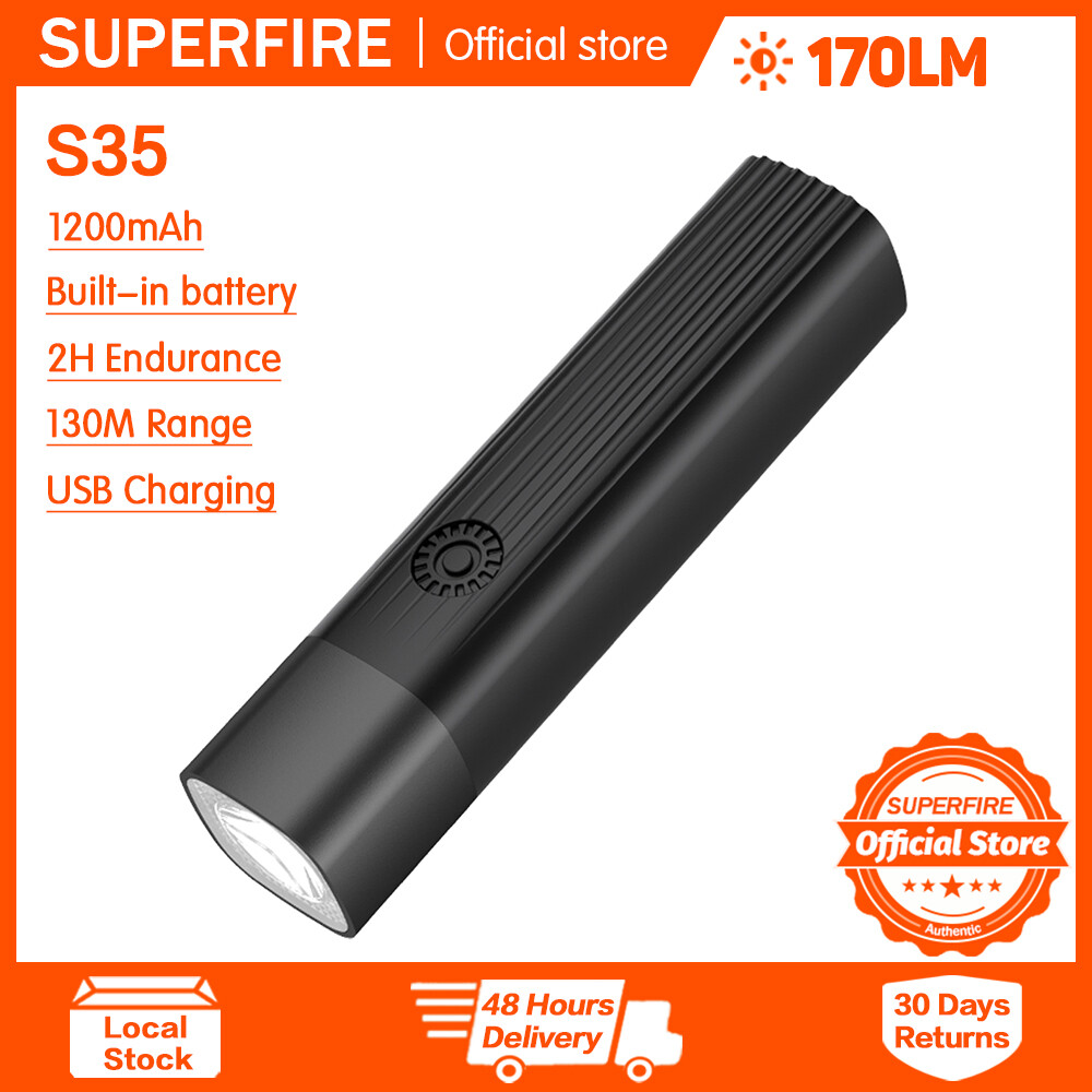 Superfire S35 EDC Đèn pin Led mini có thể sạc lại ngọn đuốc di động không thấm nước gia dụng ngoài trời Hợp kim nhôm