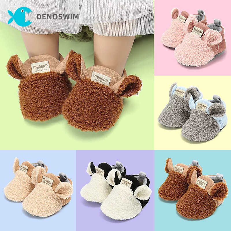  Giày Em Bé Bằng Vải Nhung Lông Hình Động Vật Hoạt Hình Giày Trẻ Sơ Sinh Chống Trượt Bằng Cotton Mềm Mại Giày Tập Đi Dày Dặn Ấm Áp Mùa Thu Đông Cho Bé Trai Bé Gái 