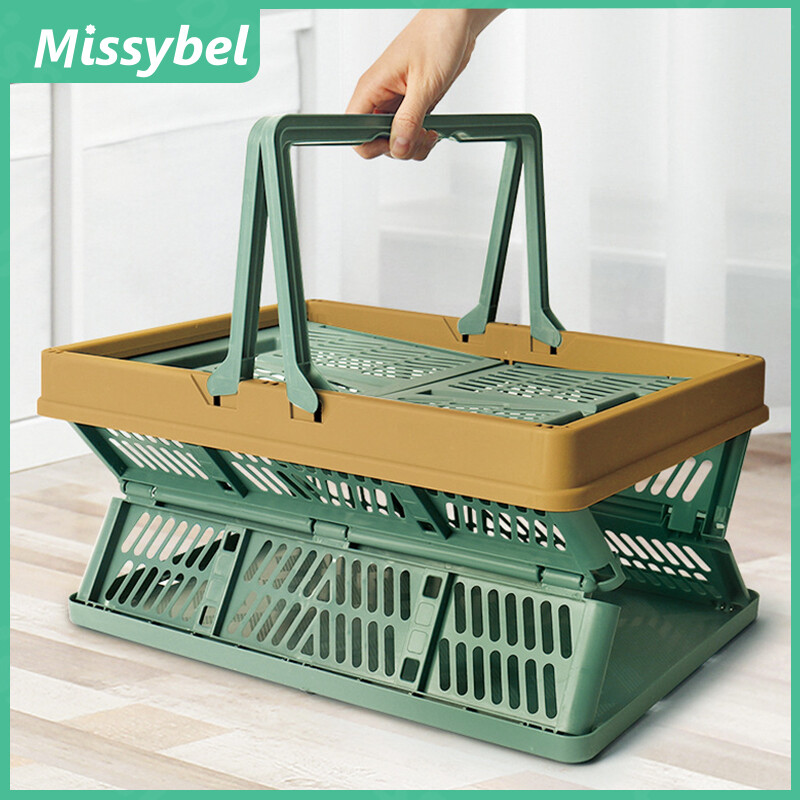 Có thể gập lại Giỏ đi dã ngoại Ins siêu thị mua sắm lưu trữ Giỏ mua Rổ đựng rau cầm tay giỏ phong cách Nhật Bản mua Rổ đựng rau