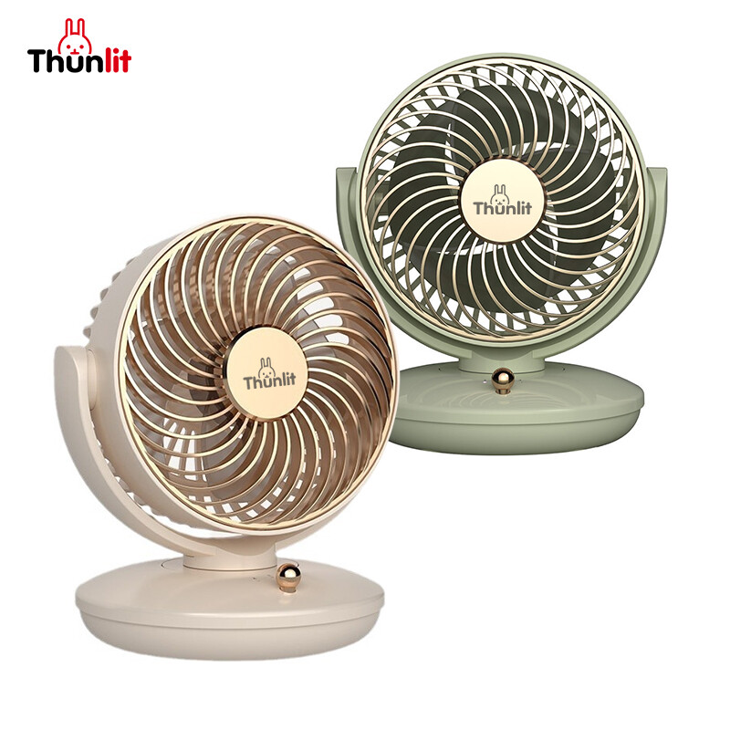 Thunlit Desktop Circulation Fan Silent Oscillating Air Cooling Fan Rechargeable 2000mAh for School Office & Home Use ราคา 289 บาท*ส่งฟรี
