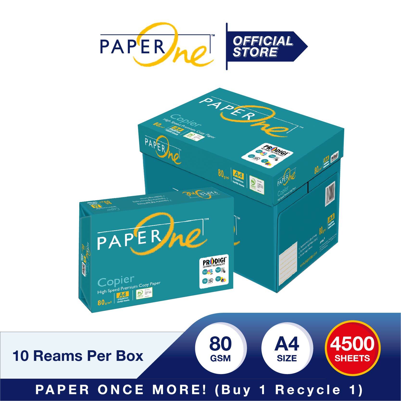 Paper One A4 Paper 75Gsm 70Gsm Copier Paper 500's (5 Reams/Box ...