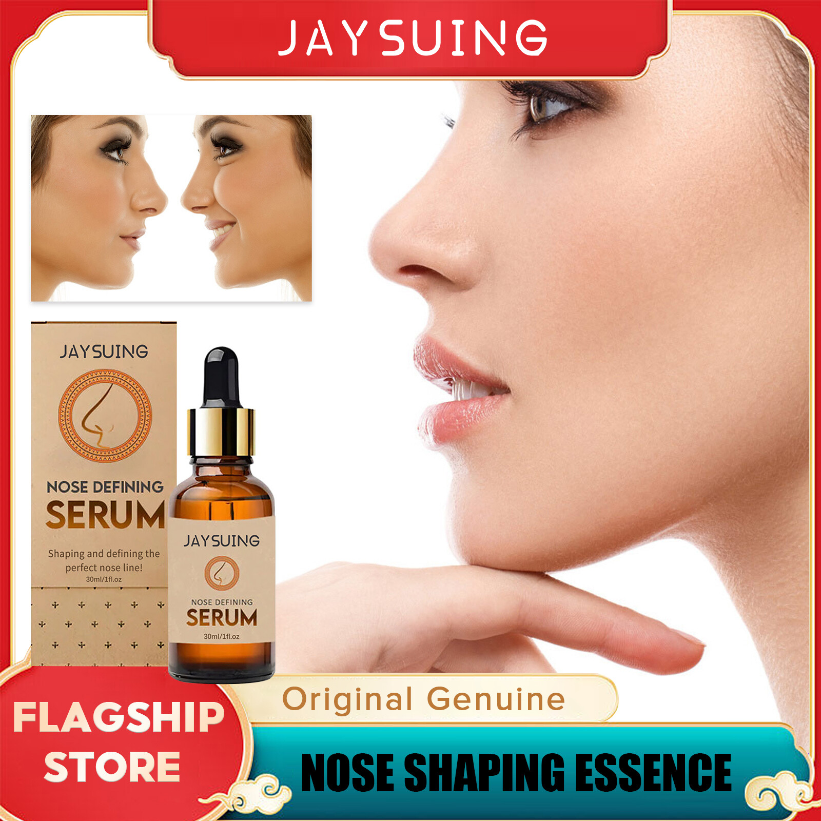 Jaysuing Nose Defining Serum Shaping Perfect Nose Line High Nose Bridge Serum Firming A Flat Nose Hump Nose Broad Nasal Wings Low Mountain Root Moisturizing Corrector Serum 30ml Harga 14 Ringgit*Penghantaran Percuma