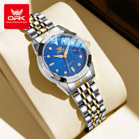 OPK Womens Original 100% Authentic Fashion Simple Calendar Dial Stainless Steel Strap Waterproof Casual Korean Womens Watch