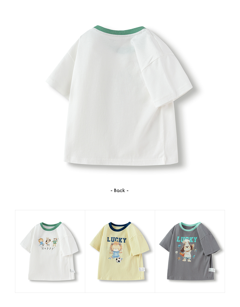 balabala Boy Pure Cotton Short Sleeve T-Shirt Baby Clothes Summer Short Sleeve Top For Infants Toddlers · v5