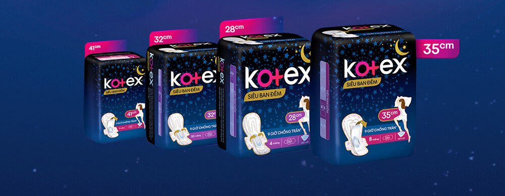 Băng Vệ Sinh Kotex Siêu Ban Đêm 9 Giờ Chống Tràn