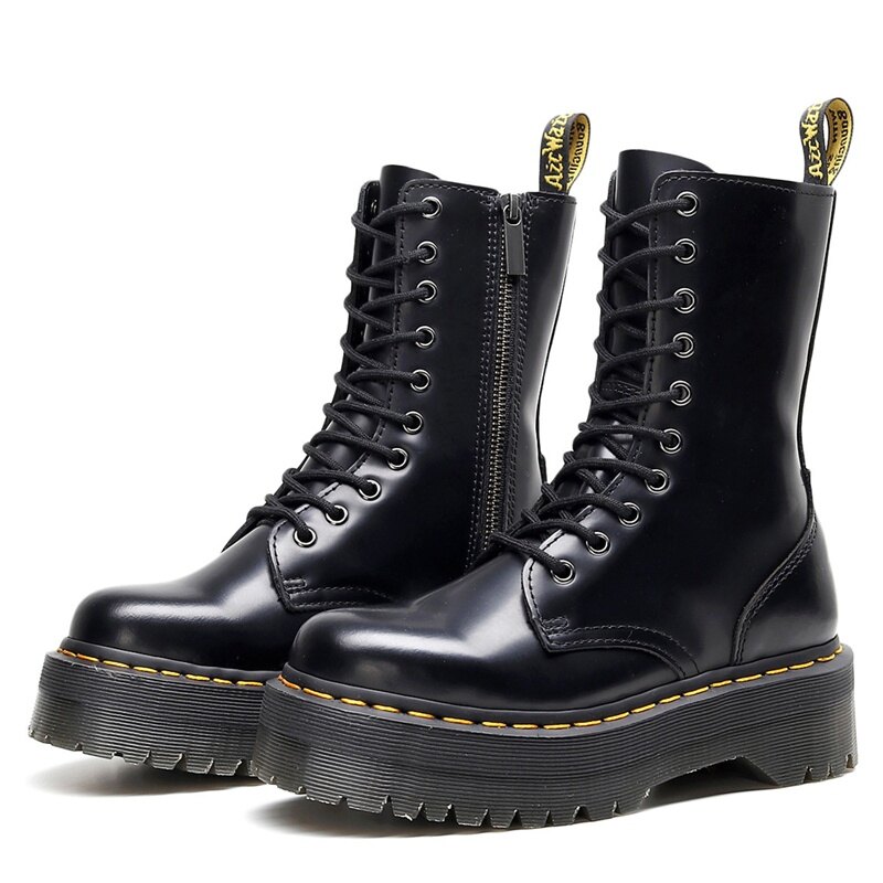 Dr martens bốt martin 10 lỗ đế xuồng jadon cho nam bốt dài anh quốc khóa kéo bên hông bốt đôi