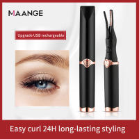 MAANGE Electric Eyelash Curler Type-C Rechargeable Temperature Control Mini Eyelash Curler Two Colors Cute Eyelash Curler 230mAh Heating Setting Convenient USB Charging 2 Heating Settings Power Off Protection Eyelash Curler Girls Makeup Gadget
