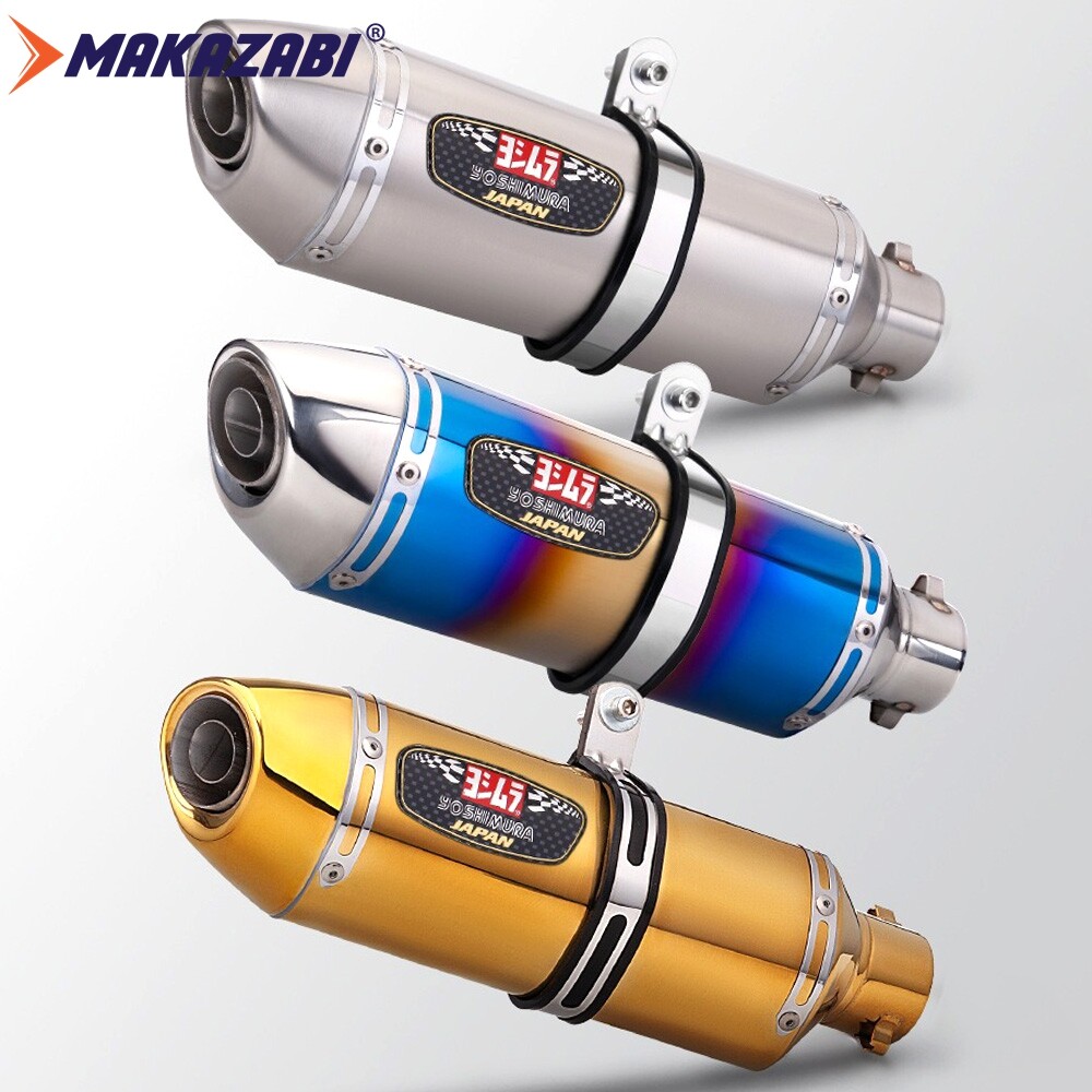 370mm phổ ống xả xe máy Muffler đuôi ống pô sửa đổi Ống xả Muffler Yoshimura r77 Muffler Canister ốn