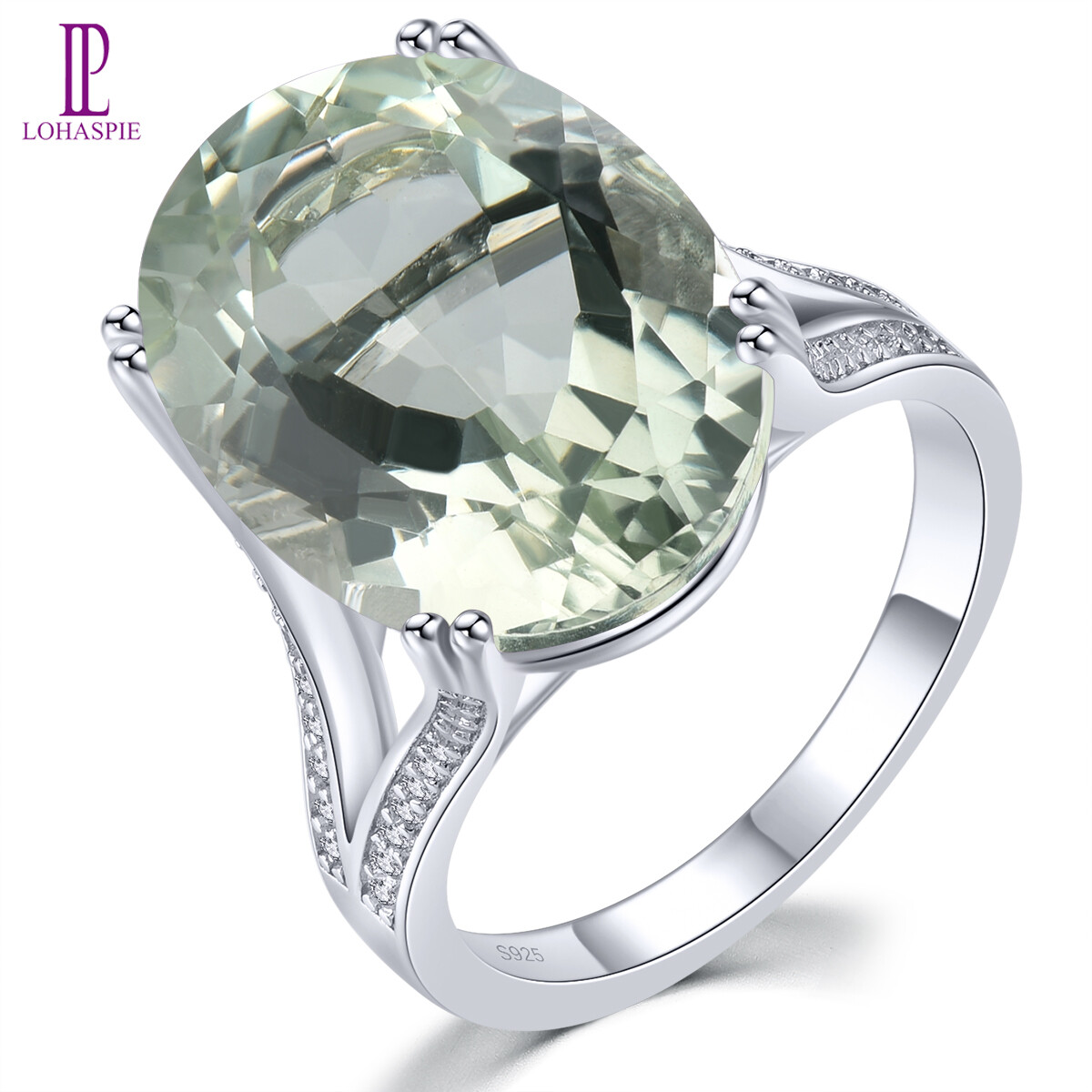Lohaspie Jewelry Genuine 11.7 Caras Solid Sterling Silver 925 Ring Original Natural Green Amethyst Sky Blue Topaz Ring 925 Silver Ring With Stone Amethyst Ring For Women Jewelry - Jenama LOHASPIE Harga 263 Ringgit*Penghantaran Percuma