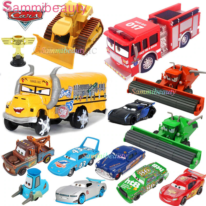 Disney Pixar Car Toys Police Mcqueen Piston Cup Racer Lightning Dinoco Jackson Storm 1:55 Diecast Vehicle Metal Alloy for Preschool Children Boys Cars Model Children's Birthday Gift