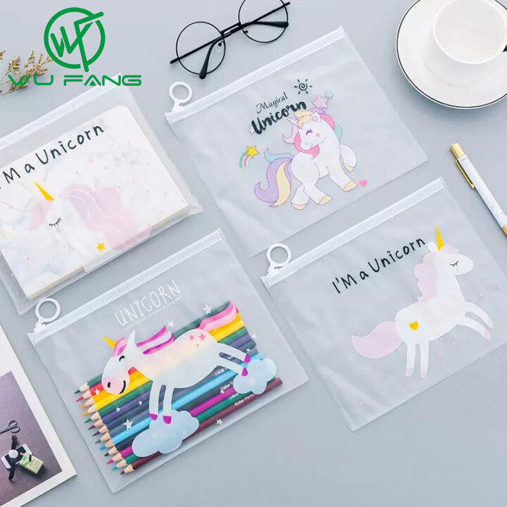 Shoothe Bút Chì Trường Hợp Văn Phòng Phẩm Kawaii Kỳ Lân Hoạt Hình PVC Trong Suốt Đồ Dùng Học Tập Văn Phòng Túi Đựng Mỹ Phẩm Bữa Tiệc Của Unicorn Ủng Hộ Cô Gái Trẻ Em Quà Tặng