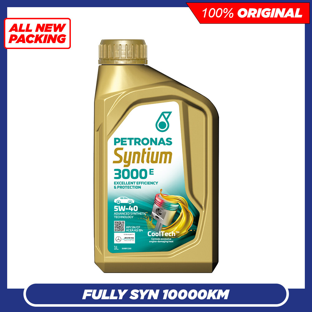 ALL NEW PACKING Original Petronas Syntium 3000 E 5W40 SN/CF Fully Synthetic Engine Oil 1L 5W-40