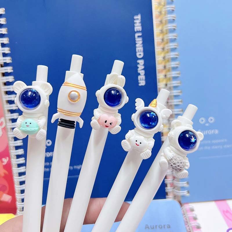 Bút bấm phi hành gia màu đen dễ thương bút gel 0.5mm bút văn phòng phẩm học sinh