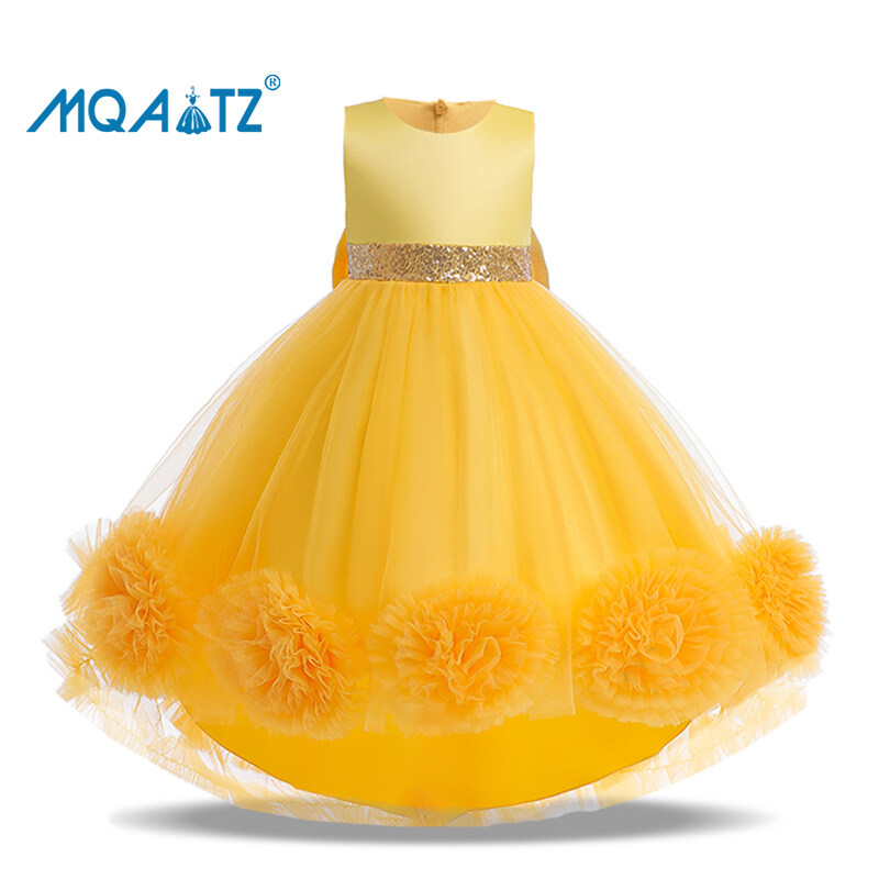 MQATZ Đầm Xòe Hoa Lớn Cho Bé Gái Trang Phục Cho Trẻ Em Trang Phục Công