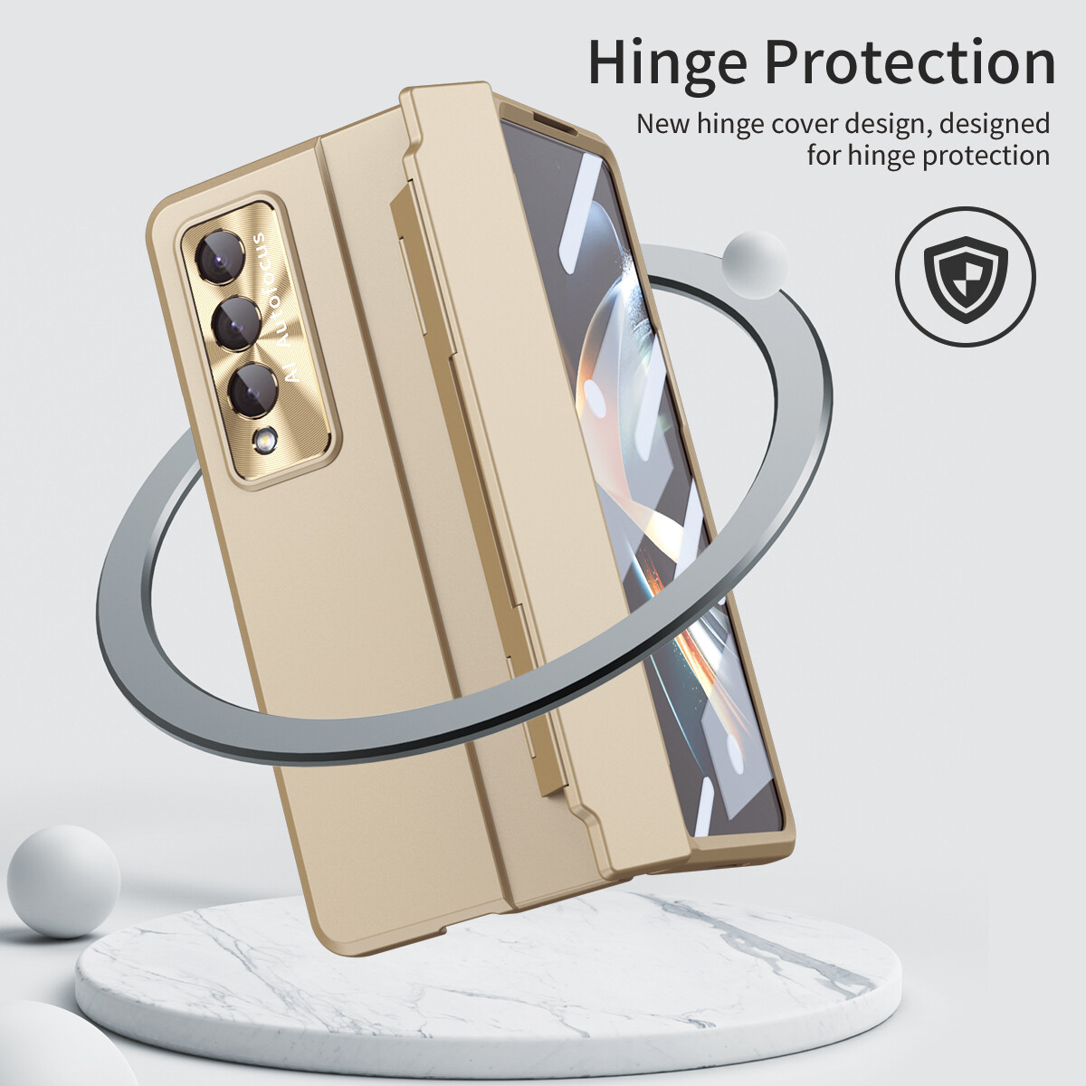 Cho Samsung Galaxy Z gấp 4 trường hợp gấp 3 màn hình gấp bản lề phẳng tấm dán bảo vệ màn hình bọc hoàn toàn chống ngã trường hợp