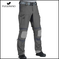 Fuguiniao ยุทธวิธีกางเกงผู้ชายสบายๆ Workwear พราง M Ulticam กองทัพสีเขียวรองเข่ากางเกง