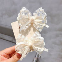 2pcs/set Lace Bow Hairpins for Girl Ribbon Baby Sweet Hair Clips Kids Hair Accessories