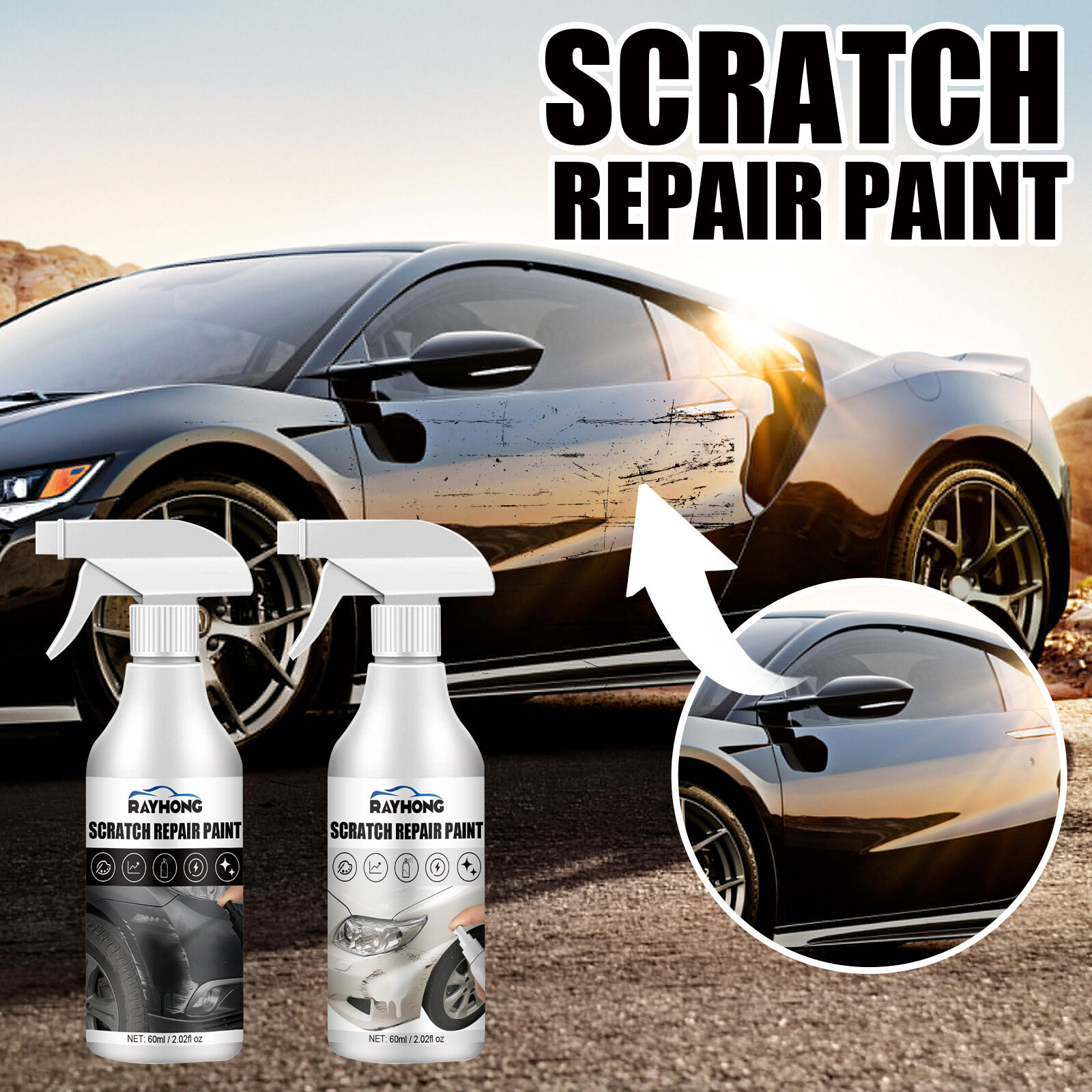 Rayhong Dụng Cụ Chăm Sóc Sơn Vết Xước Xe Hơi Dụng Cụ Loại Bỏ Vết Trầy Xước Sáp Đánh Bóng Sửa Chữa Vết Trầy Xước Sản Phẩm Ô Tô Sáp Tạo Kiểu Xe Hơi Bộ Dụng Cụ Sửa Chữa Vết Xước Sáp Đánh Bóng Hỗn Hợp Thân Xe Bộ Dụng Cụ Chăm Sóc Đánh Bóng Sơn 60Ml