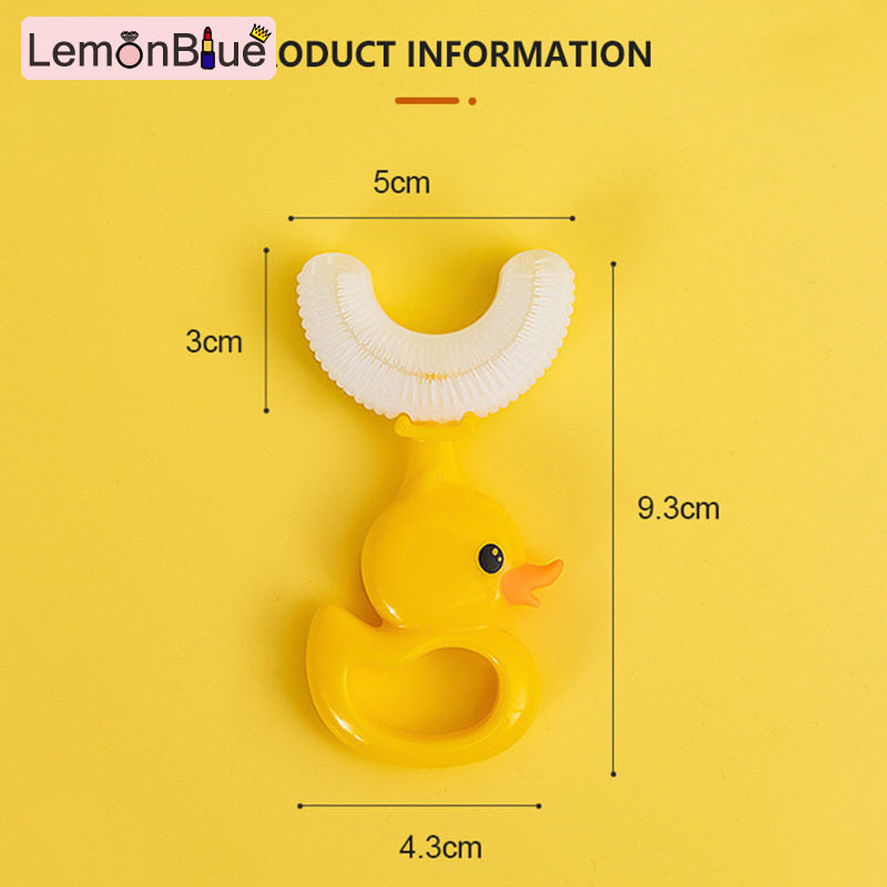 Gambar Manual U Shaped Toothbrush Soft Silicone Brush Head 360° Oral Teeth Cleaning Soft Silicone Brush Head 360° Oral Teeth Cleaning for Toddlers Kids Manual U Shaped Toothbrush Soft