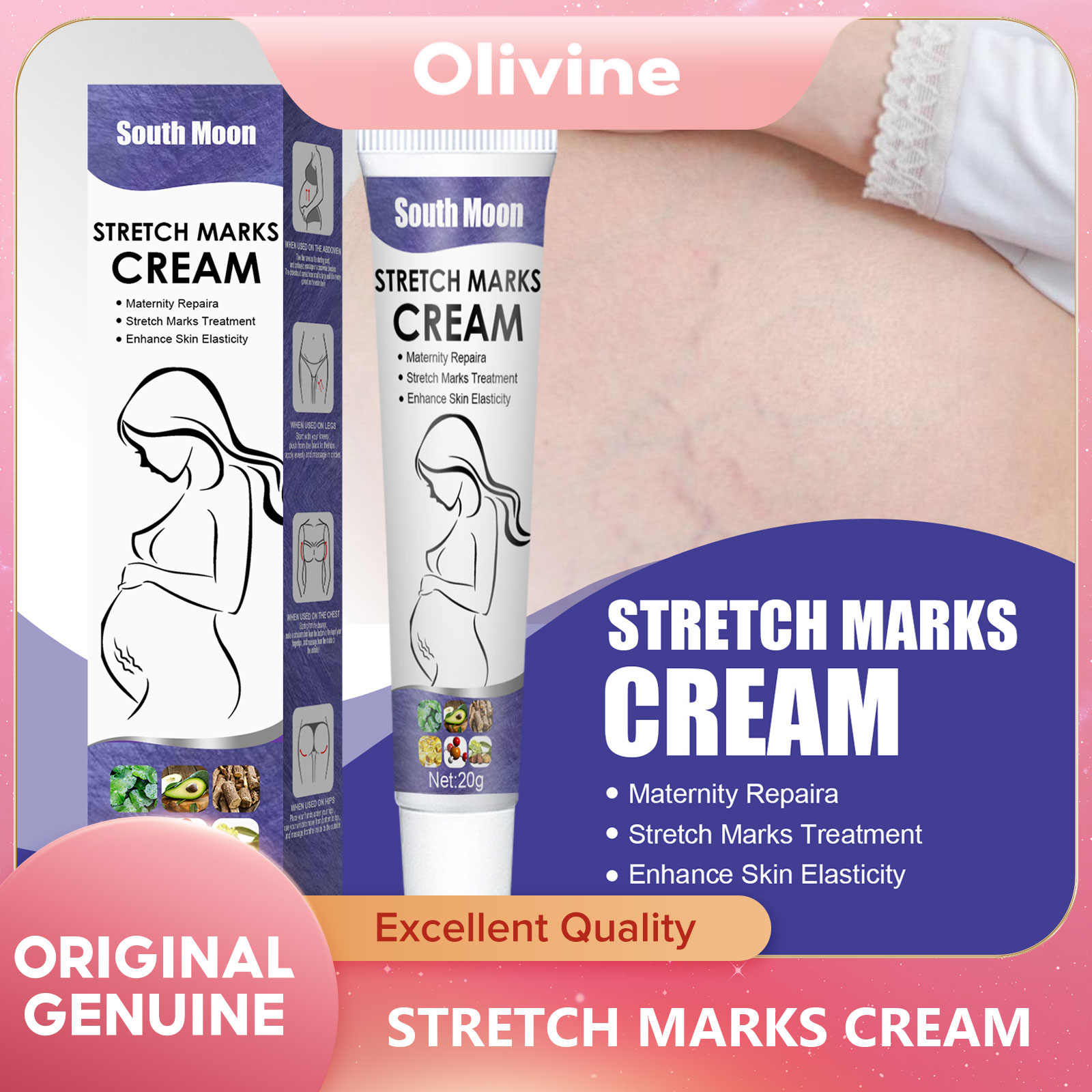 South Moon Pregnancy Mark Repair Cream for Pregnant Women and Postpartum Pregnancy Mark Repair Cream for Obese Pregnancy Mark Repair Cream Stretch Mark Permanent Remover Stretch Mark Removal Cream