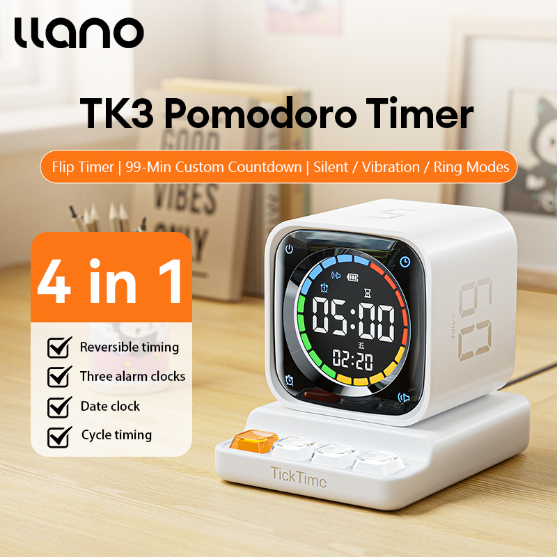 LLANO TK3 Ticktime Timer Cube | 4-in-1: Countdown, Pomodoro, Alarm, Stopwatch | Custom Time | Large LED Display | Rechargeable ราคา 1,089 บาท*ส่งฟรี